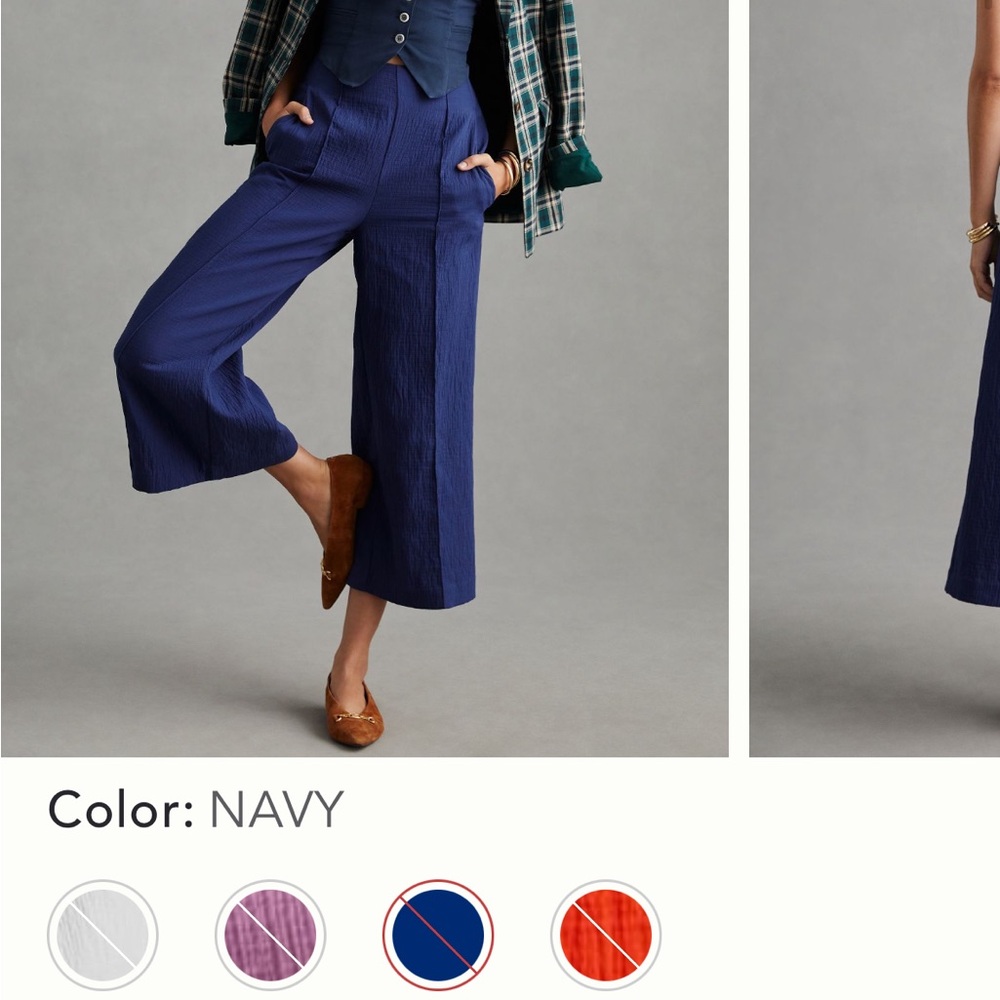 Maeve By Anthropologie Pintucked Wide-Leg Pants navy
